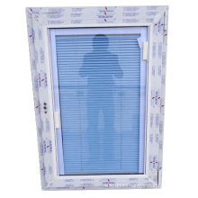 Upvc louver windows built in blinds with double hollow glass